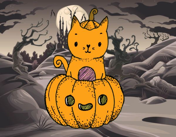 Un gatito de Halloween