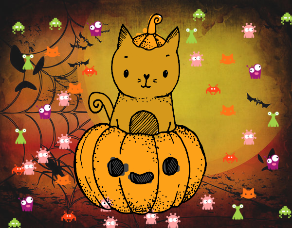 Un gatito de Halloween