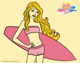 Barbie con tabla de surf