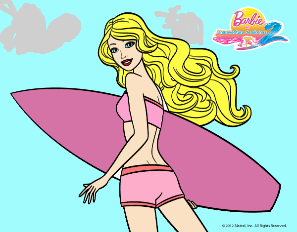 Barbie surfera