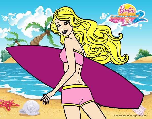 Barbie surfera