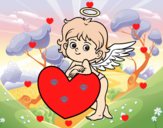 Cupido y un corazón