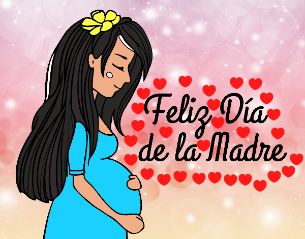 Mamá embarazada en el día de la madre