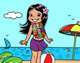 Niña en la playa