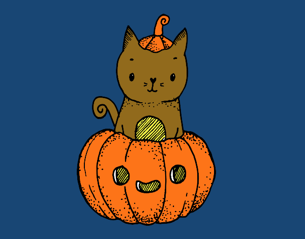 Un gatito de Halloween