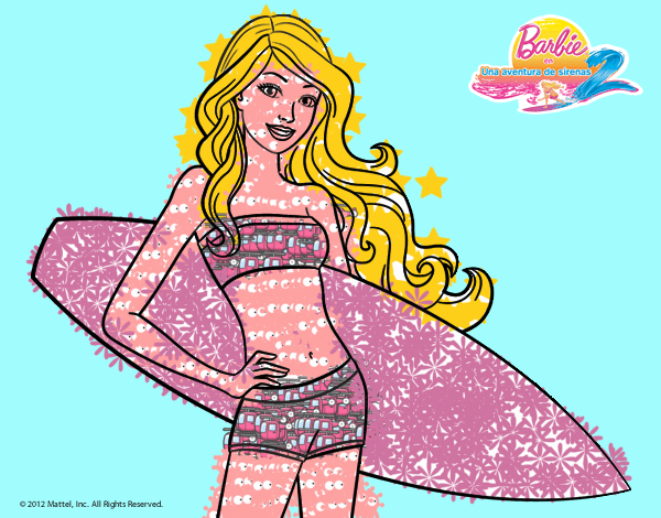 Barbie con tabla de surf