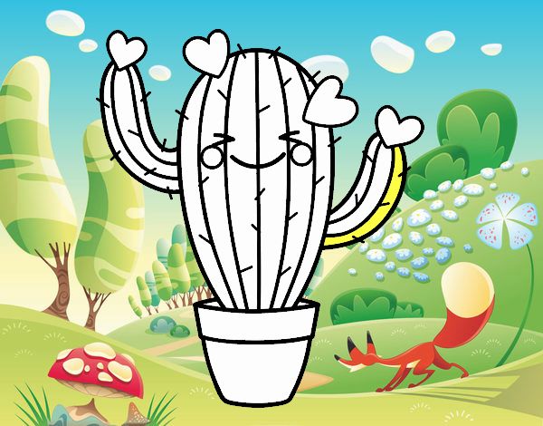 Dibujo de Cactus corazón pintado por en Dibujos.net el día 13-10-23 a