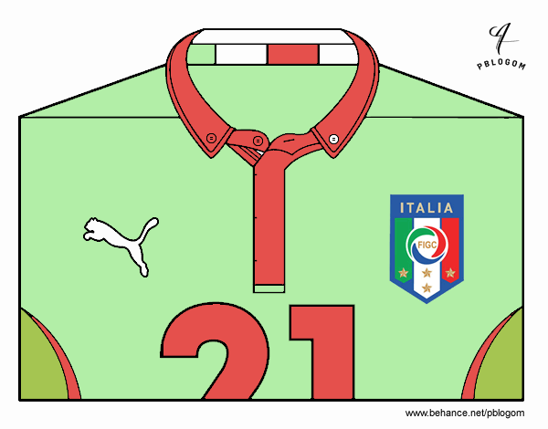 Camiseta del mundial de fútbol 2014 de Italia