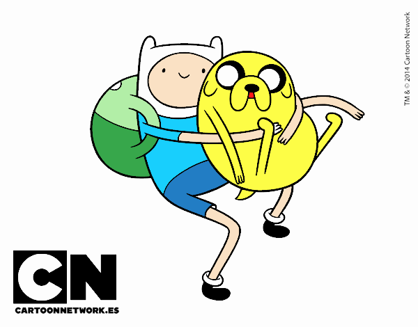 Finn y Jake abrazados