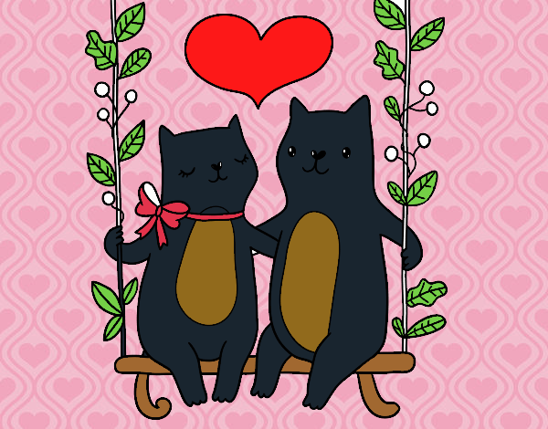 Gatitos enamorados