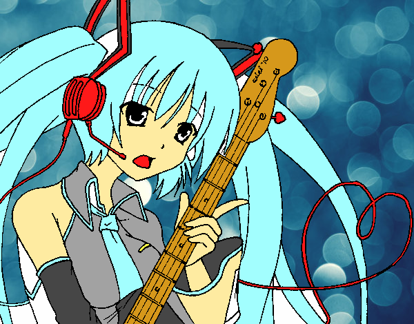 Miku con guitarra