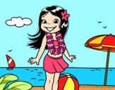 Niña en la playa