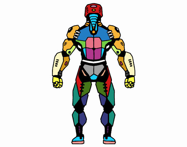 Robot luchador de espaldas