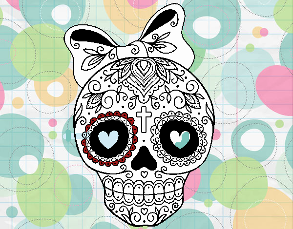 Calavera mejicana con lazo