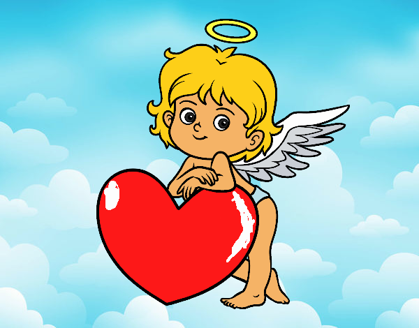 Cupido y un corazón