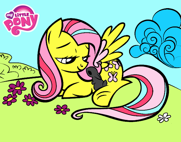 Fluttershy con un conejito