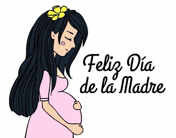 Mamá embarazada en el día de la madre