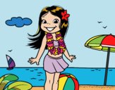 Niña en la playa