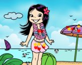 Niña en la playa