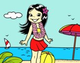 Niña en la playa