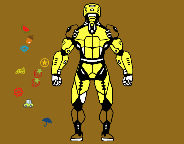 Robot luchador de espaldas