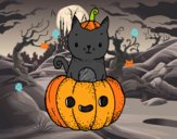 Un gatito de Halloween