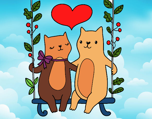 Gatitos enamorados