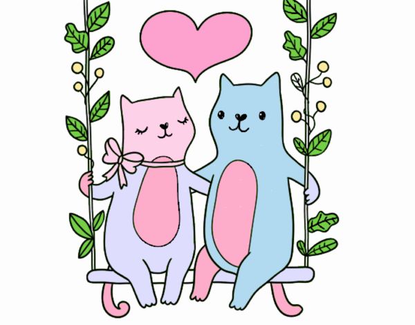 Gatitos enamorados