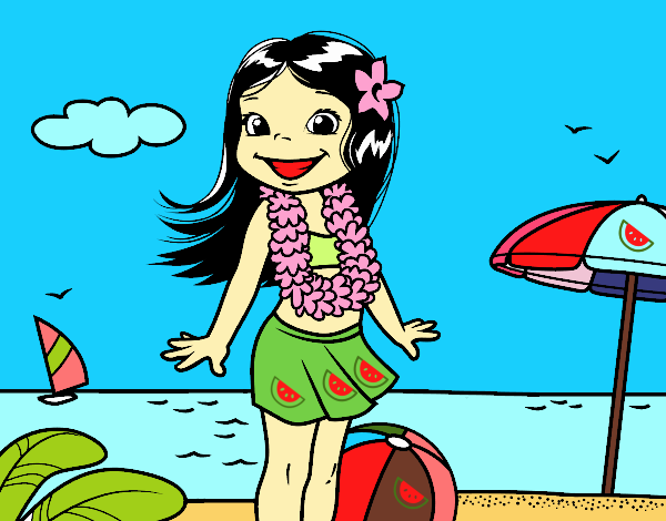 Niña en la playa