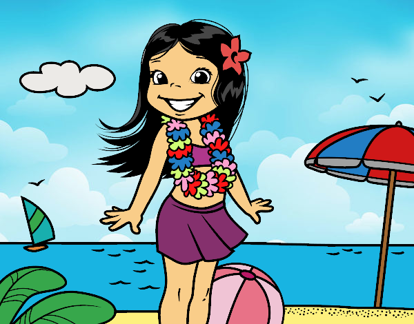 Niña en la playa