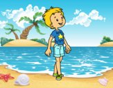 Niño con conjunto de verano