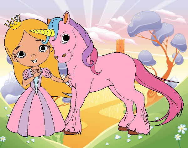 Princesa y unicornio