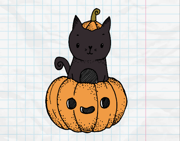 Un gatito de Halloween