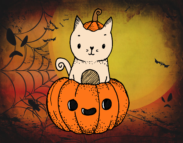 Un gatito de Halloween