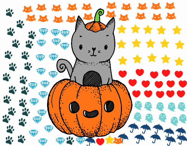 Un gatito de Halloween