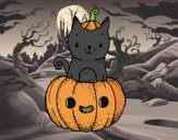 Un gatito de Halloween