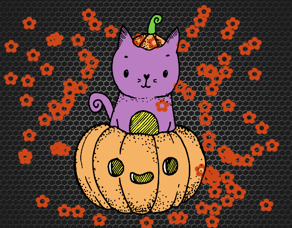 Un gatito de Halloween