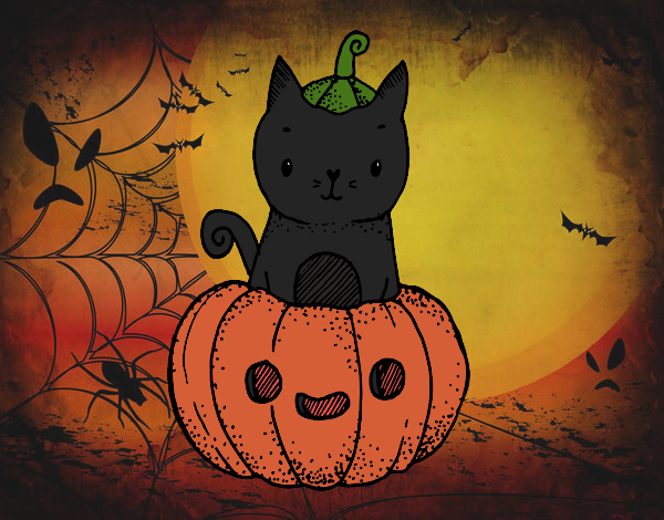 Un gatito de Halloween