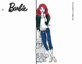 Barbie con cazadora de cuadros