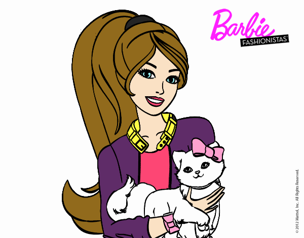 Barbie con su linda gatita