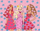 Barbie y sus amigas vestidas de fiesta