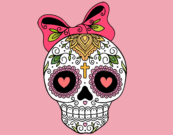 Calavera mejicana con lazo