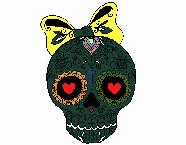 Calavera mejicana con lazo