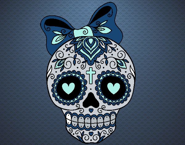 Calavera mejicana con lazo