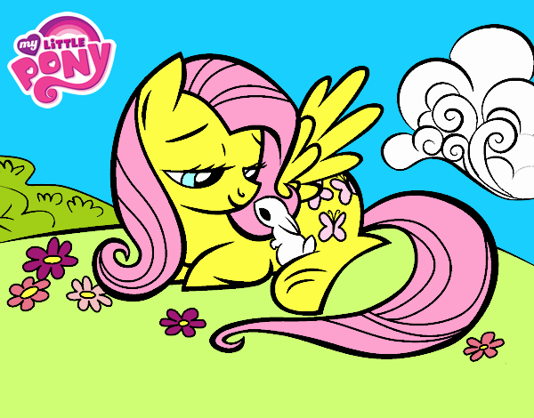 Fluttershy con un conejito