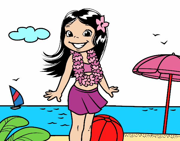 Niña en la playa