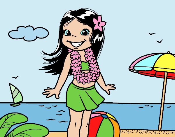 Niña en la playa