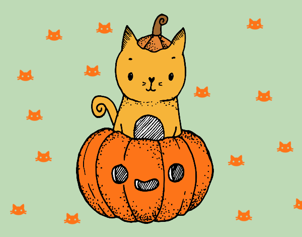 Un gatito de Halloween