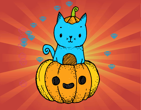 Un gatito de Halloween