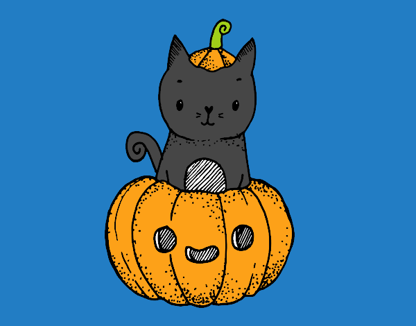 Un gatito de Halloween